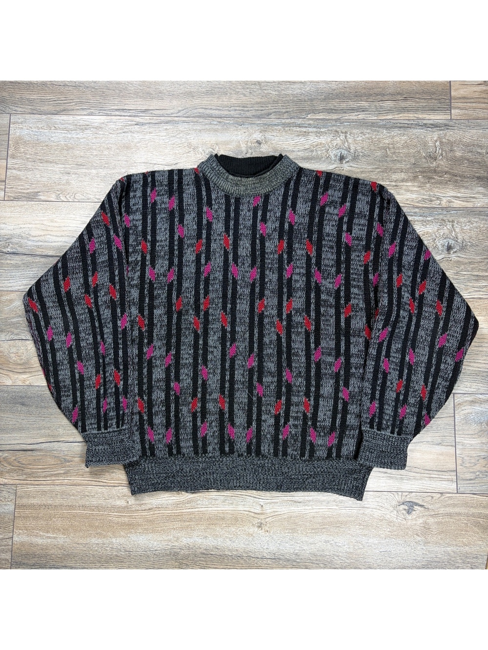 J Bernard gray patterned knit sweater